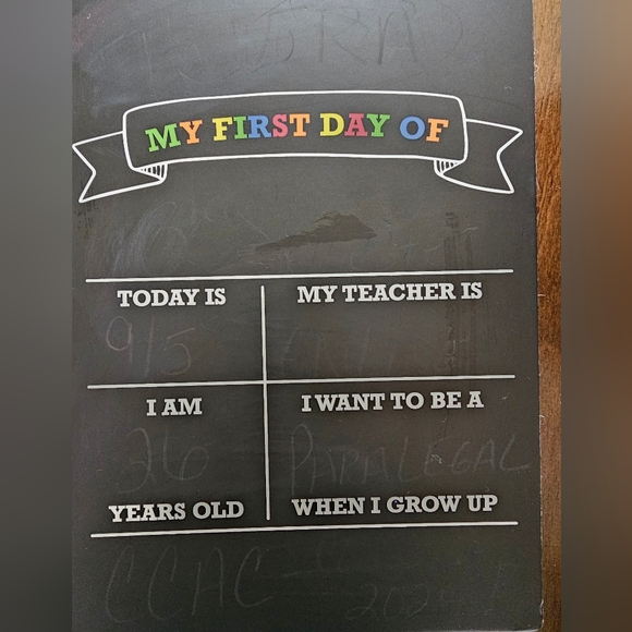 1st day/last day (2 sided) school chalkboard sign with liquid chalk markers - Picture 1 of 7